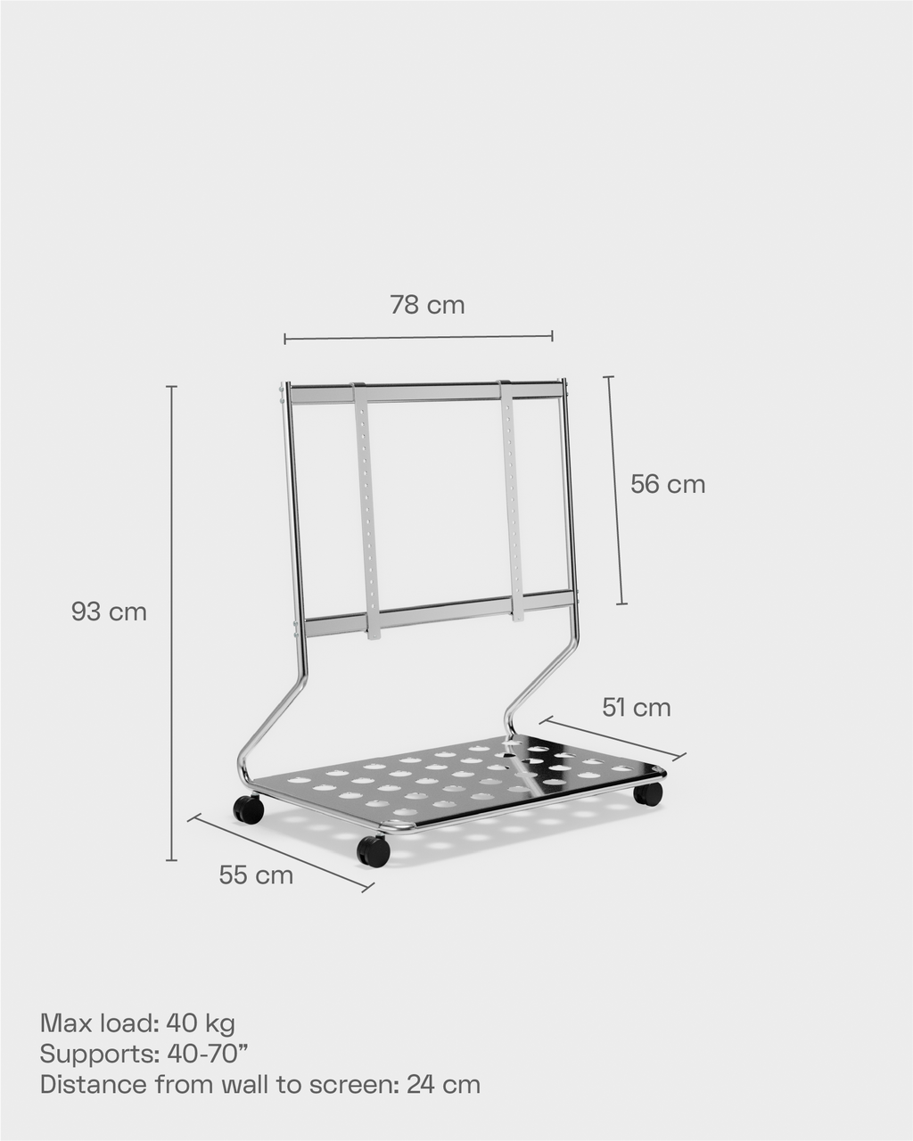 Pedestal Disco Stands W/ Wheels 020 Chrome