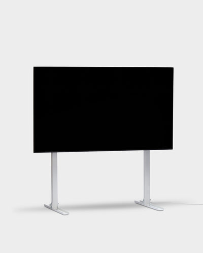 Pedestal Straight Tall Stand TV Stands 002 Snow